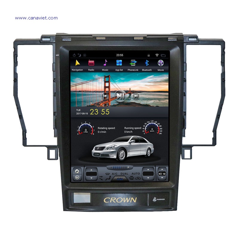 Tesla Style Vertical Screen Sat Nav Android Autoradio Car Multimedia Toyota Crown
