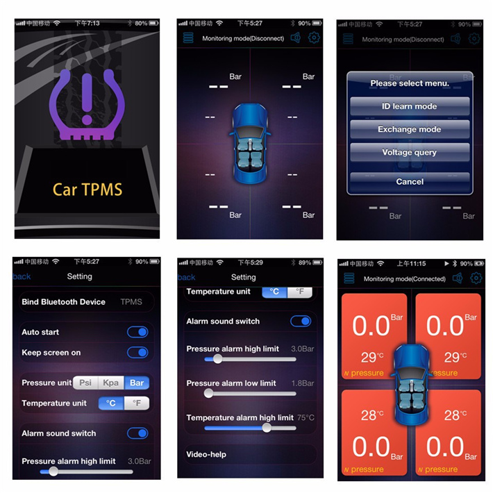 ios iphone tpms tire pressure monitoring system android smart phone