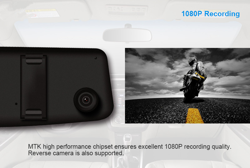 Rear View Rearview Mirror DVR GPS Navigation Tracker Bluetooth