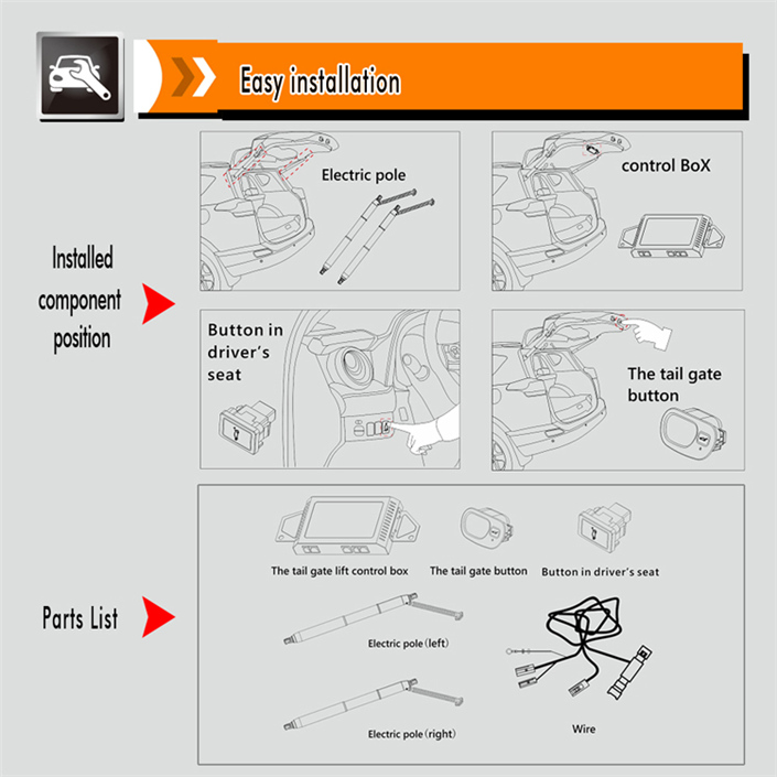 intelligient smart auto electric tail gate lift audi q3 tailgate